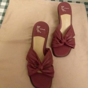 Burgandy 2"heel Sandal